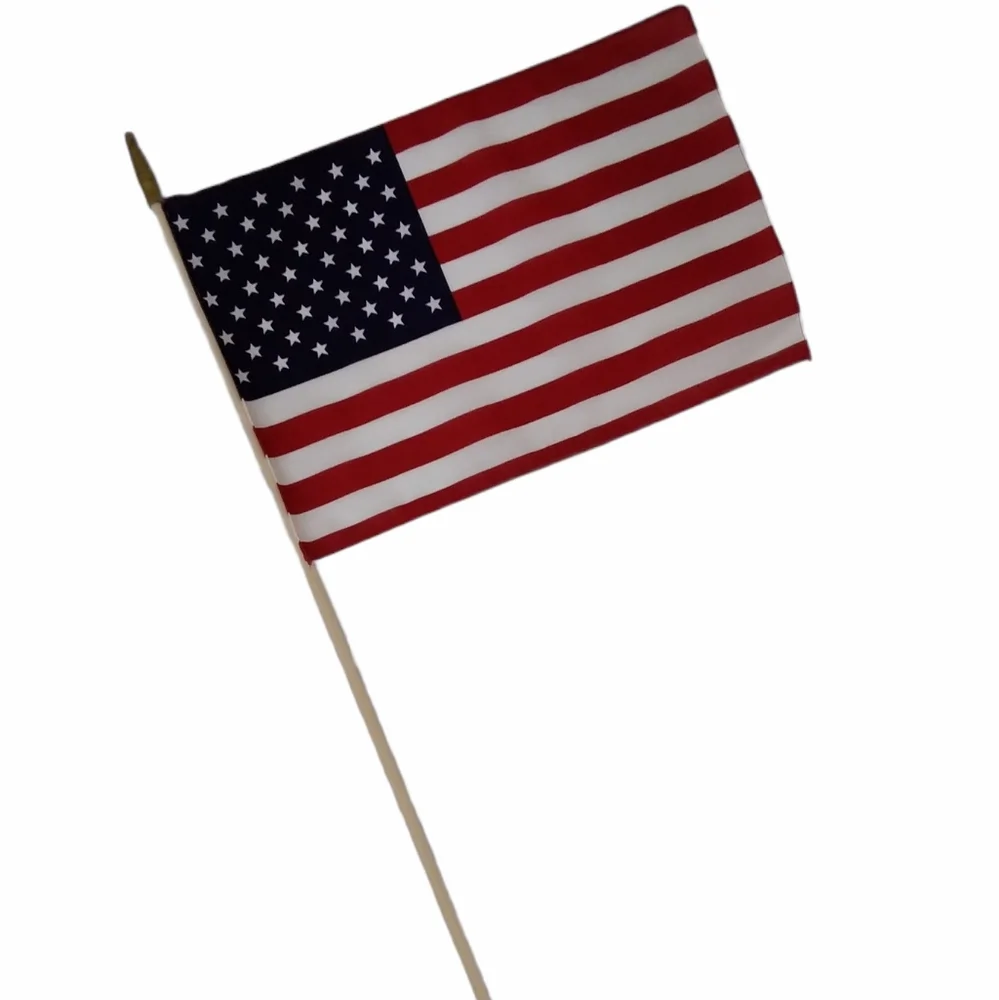 God Bless America Flags American Flag 2 Pc Set Patriotic USA Bundle Lot Red Blue